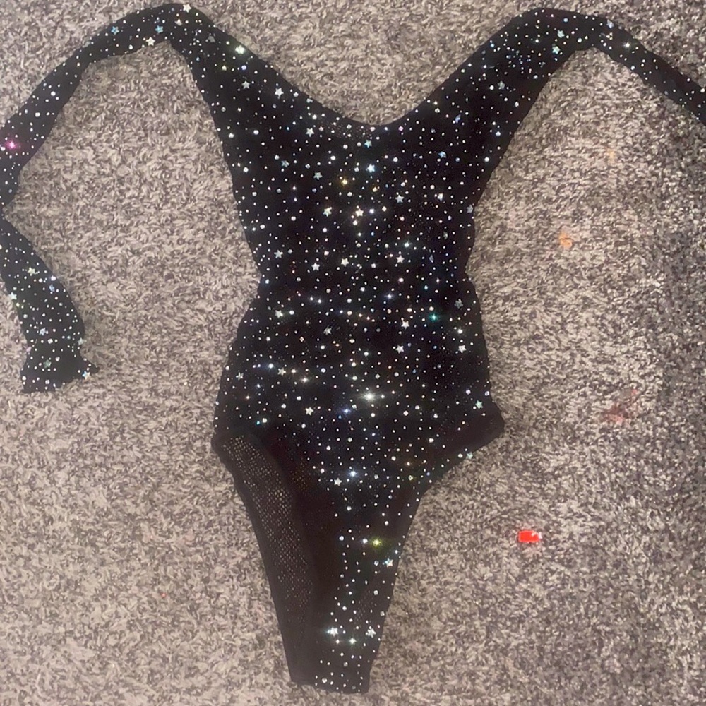 Black bodysuits with handmade starts and diamonds put on the bodysuit - Picture 1 of 1